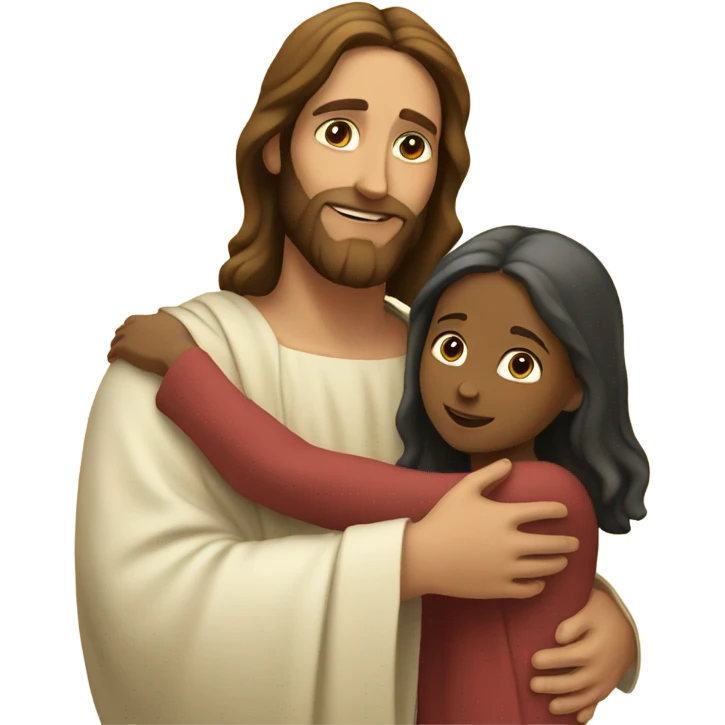 jesus hugging a girl emoji