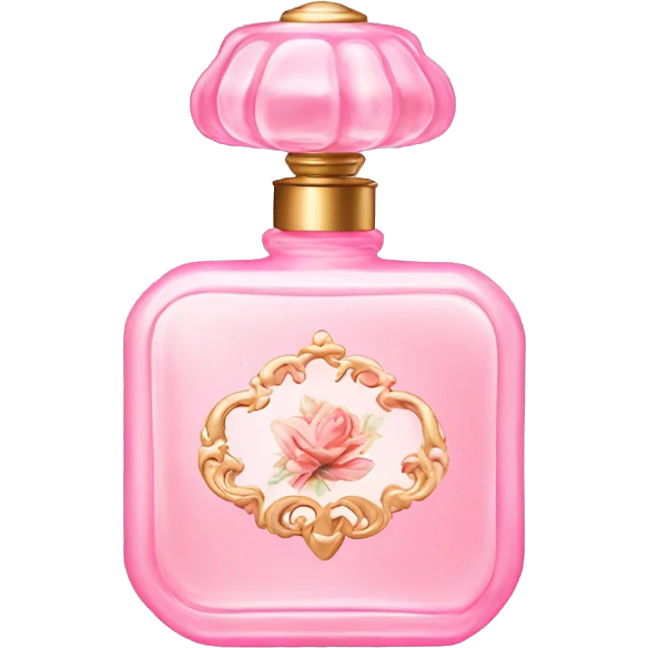 Vintage pastel pink perfume bottle  emoji