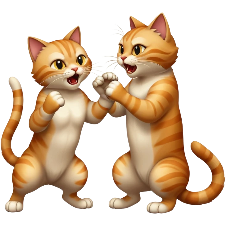 Two cats fighting emoji