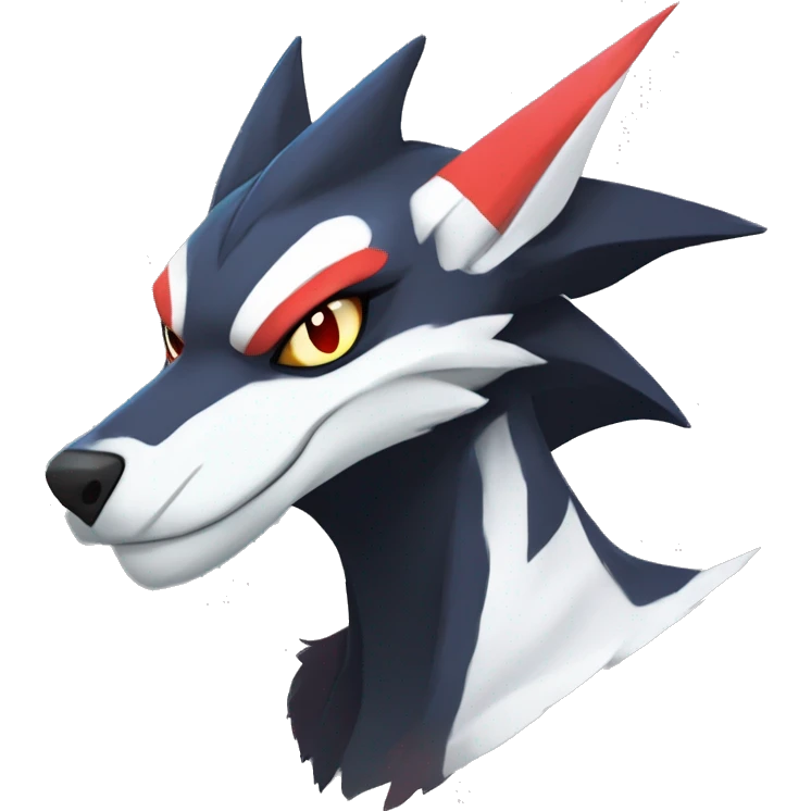 Black Cool Edgy Anthro Noivern-Nargacuga-Silvally-Sergal-Garchomp-Fakémon  with White and Red Edgy markings emoji