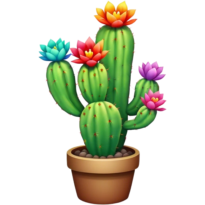Rainbow cactus emoji