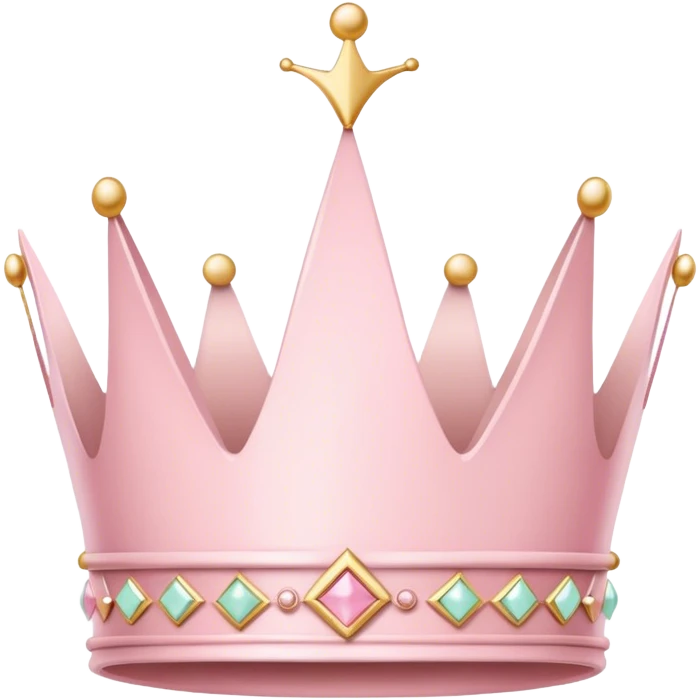 White and pastel pink crown emoji