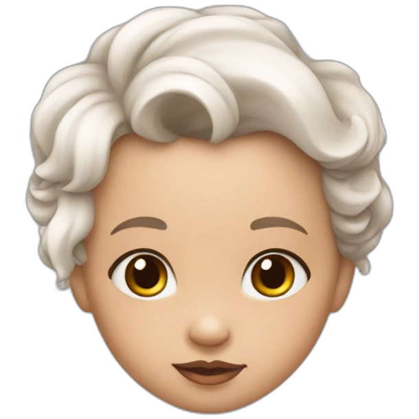 Bébé chauve fille couleur de peaux blanche emoji