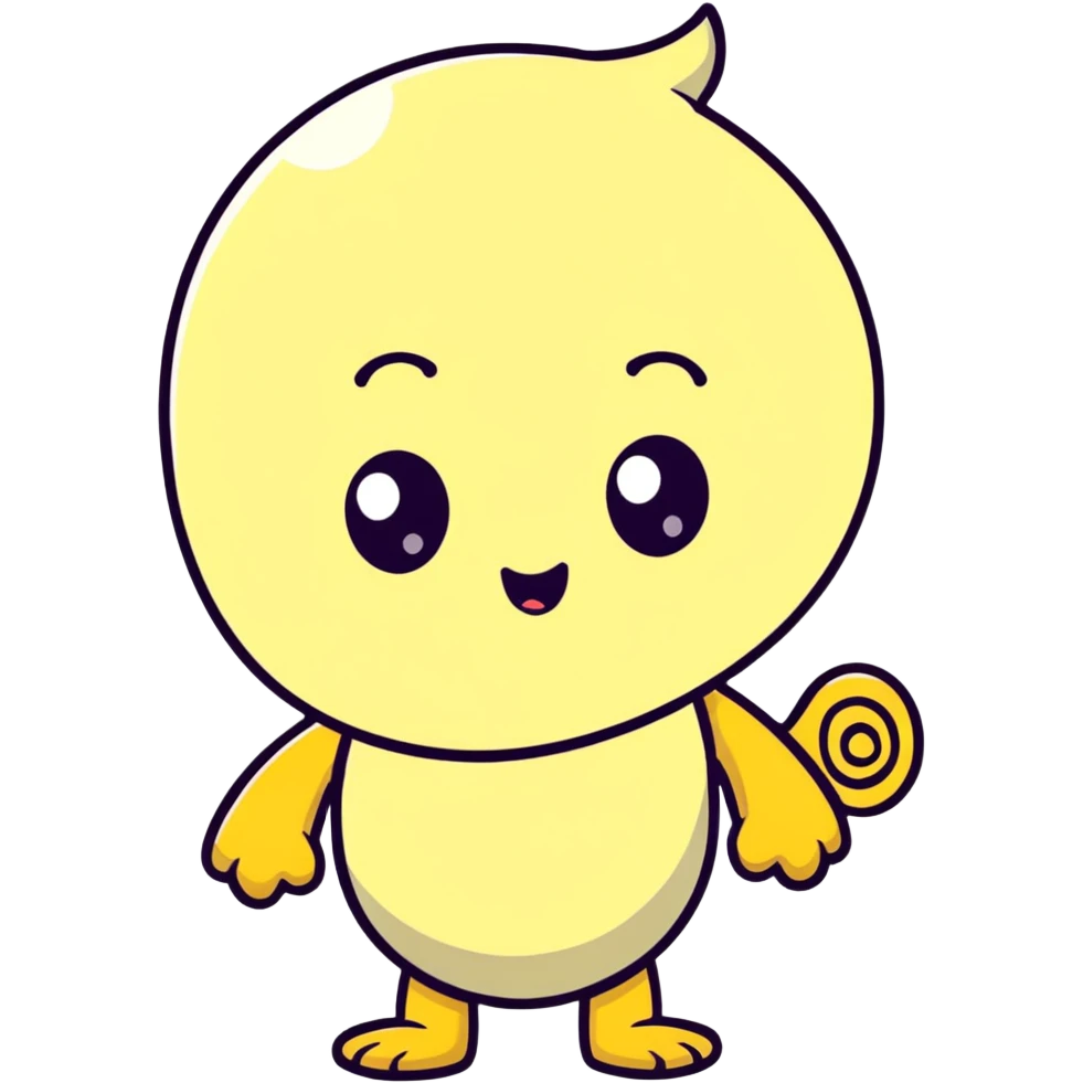 A cute character with a puzzled expression and swirly confused eyes emoji