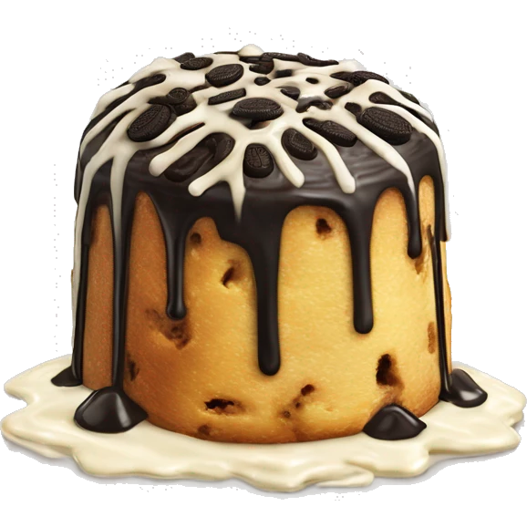 Oreo panettone, white chocolate drip emoji