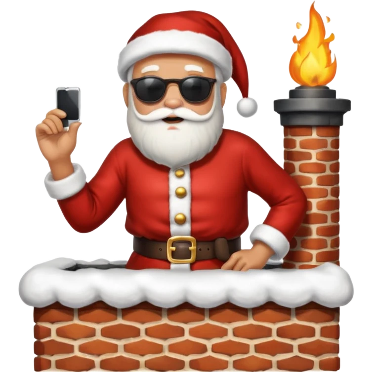Hot santa on a chimney emoji