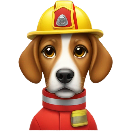 dog wearing a fireman suit emoji