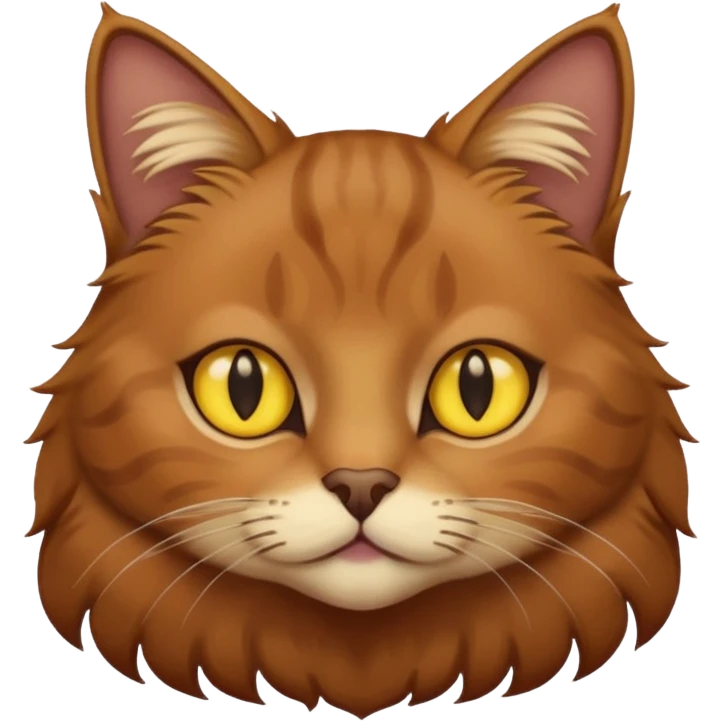Brown cat with yellow eyes emoji