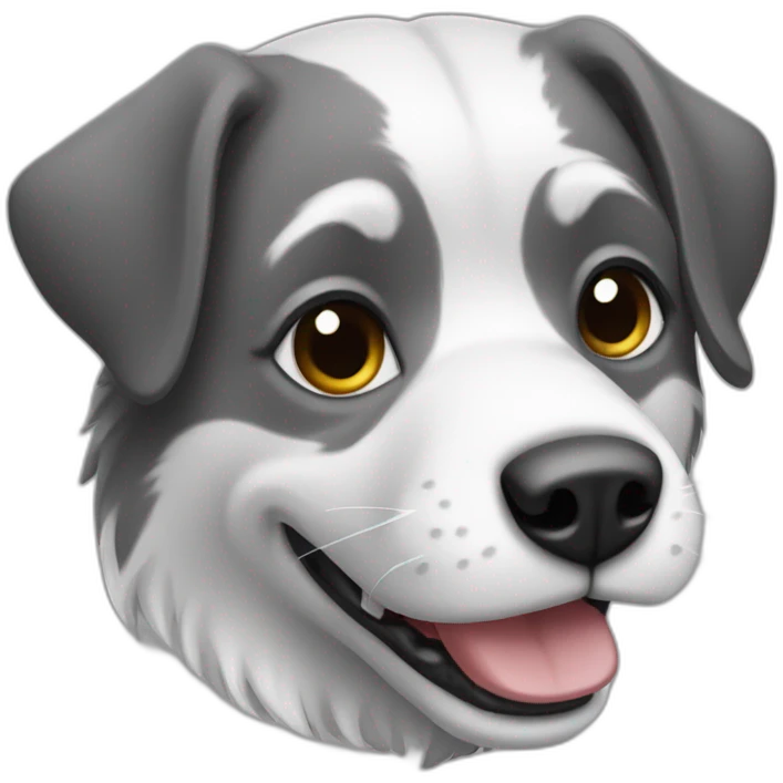 Chat gris avec chien noir et blanc emoji