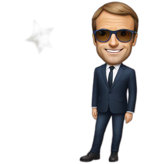 Emmanuel macron wearing star glasses emoji