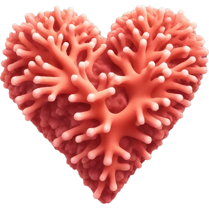Coral heart emoji