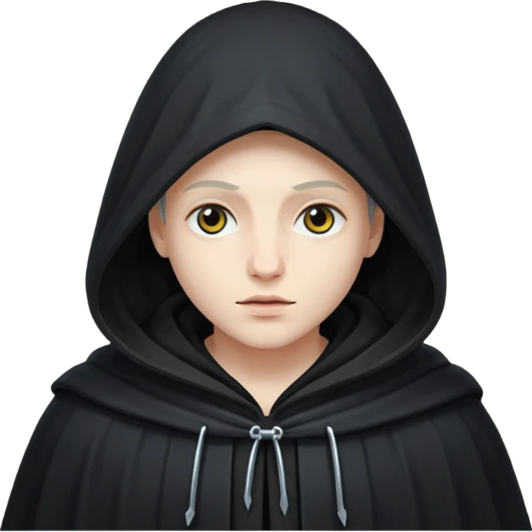 A shadowy figure wearing a hooded cloak emoji
