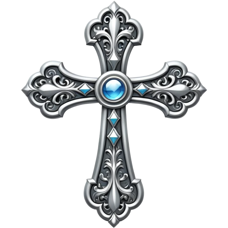 silver gothic cross emoji