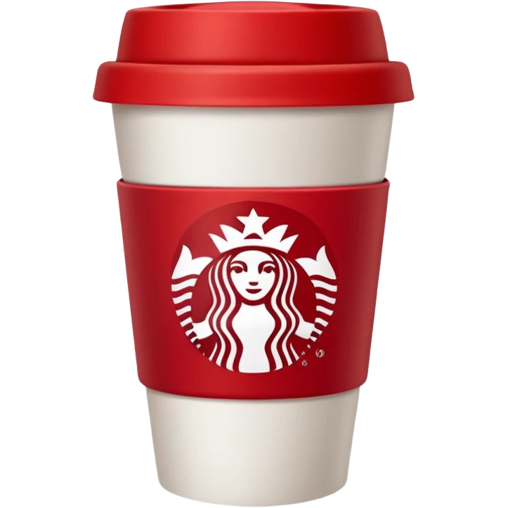 red starbucks cub with white lid emoji