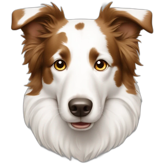 Border collie white with light brown spots emoji