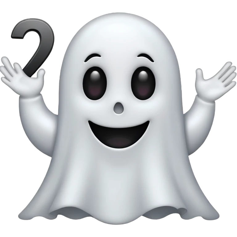 iphone ghost emoji holding a number 9 emoji