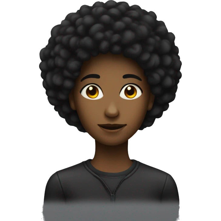 Adolescente noire avec un afro emoji
