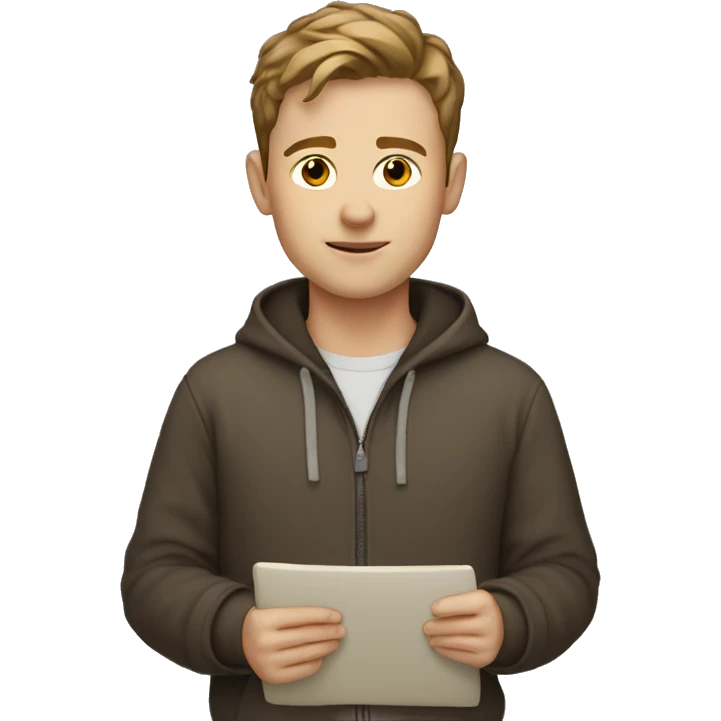 White boy with short brown hair  emoji