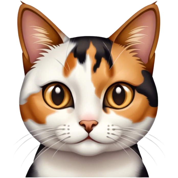 Kira white tan brown black calico cat emoji
