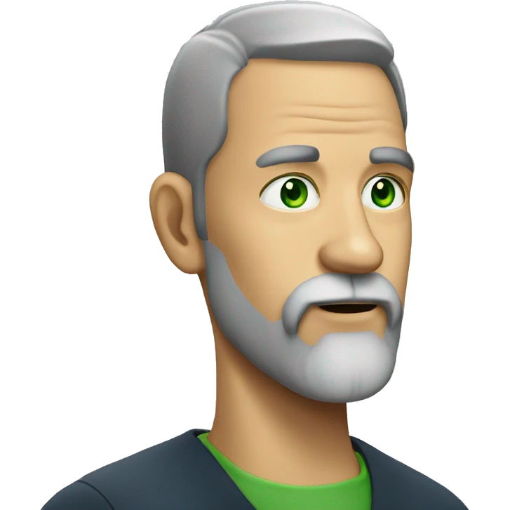 mature male portrait with beard with green eyes emoji