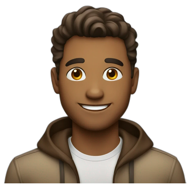 A brown smiling handsome man emoji