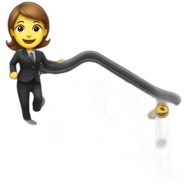 une employée d'hotel qui tombe dans un escalier emoji