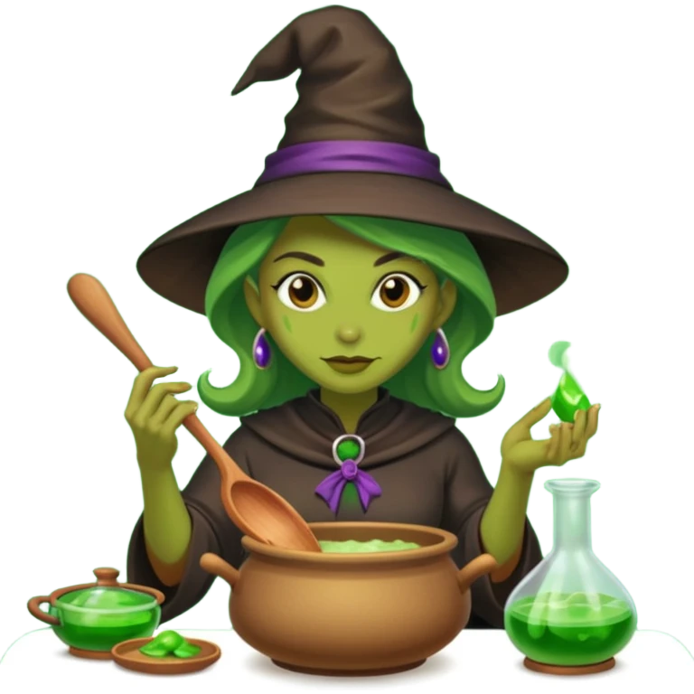 green witch cooking potion emoji