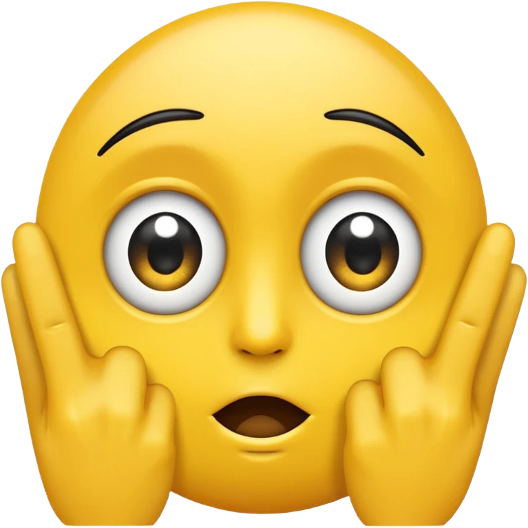 Big eye emoji with fingers touching together  emoji