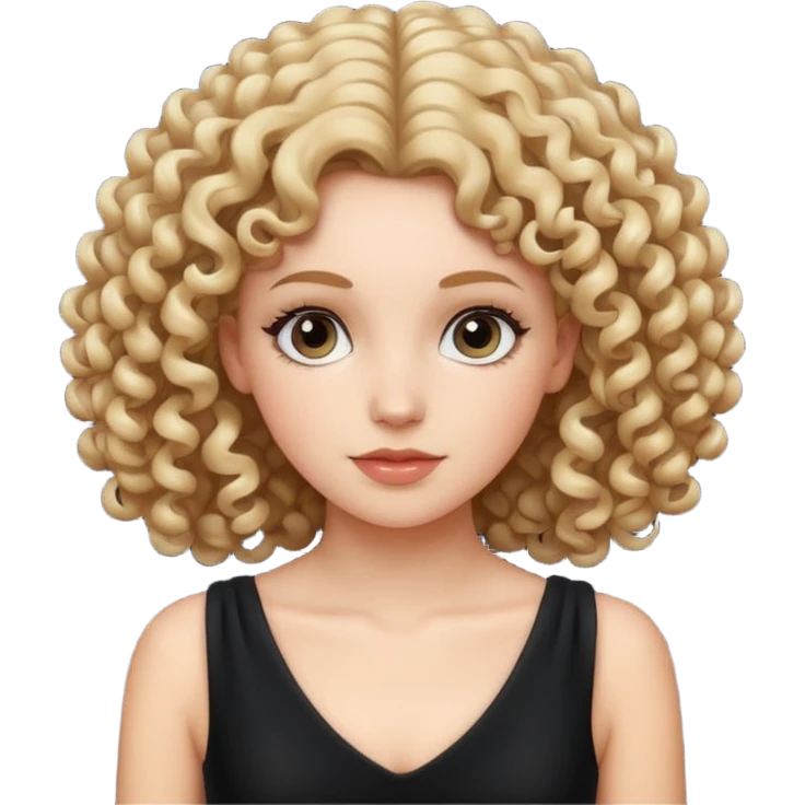 curly haired black dress white girl emoji