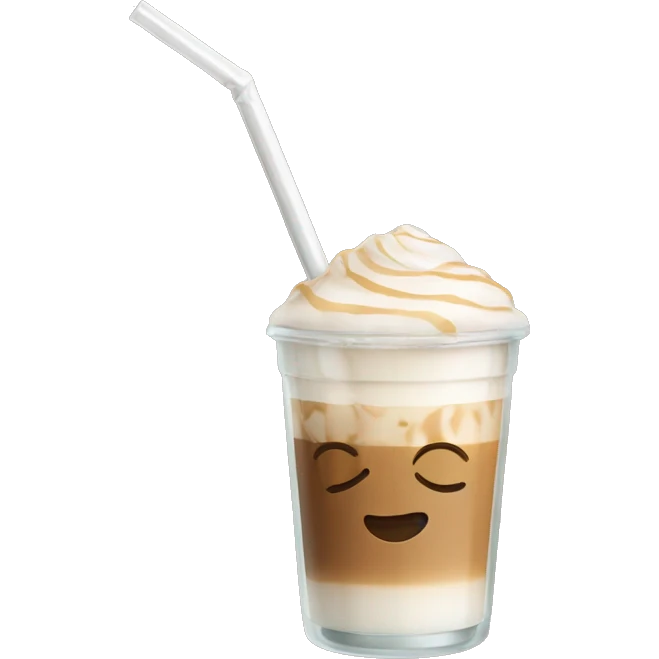 iced latte in glass cup with straw emoji