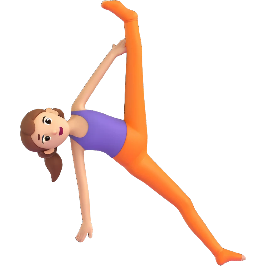person doing a leg stretch, 3D emoji style emoji