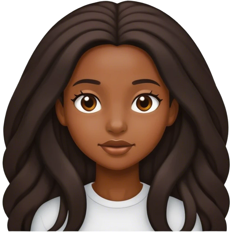 Black girl with long hair emoji
