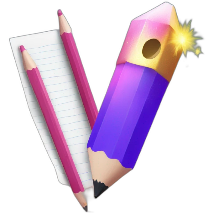pencil and paper magic sparkles emoji