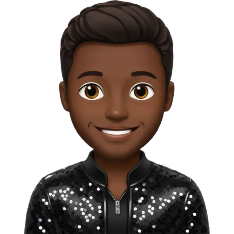 James JT Taylor from Kool & The Gang with dark brown hair, black sequin outfit emoji