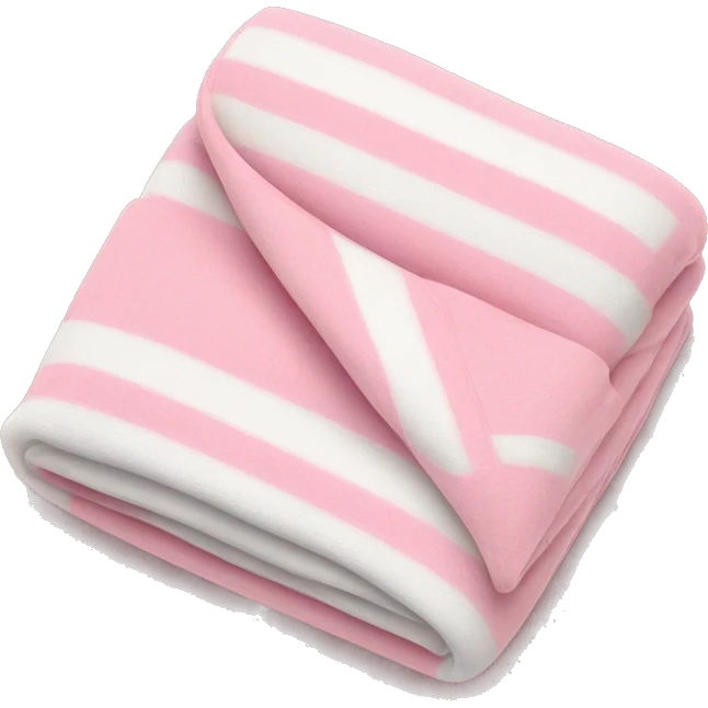 Cute pink and white folded blanket emoji