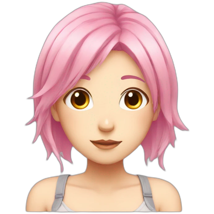 Anime girl with pink hair emoji