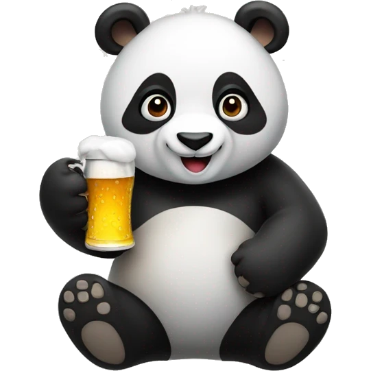 A Panda holding a beer in his hand emoji