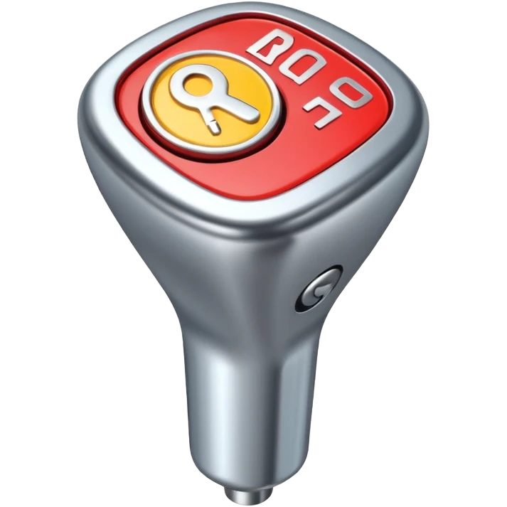 car gear shift stick with R for reverse highlighted emoji