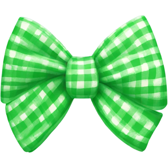 green gingham bow emoji