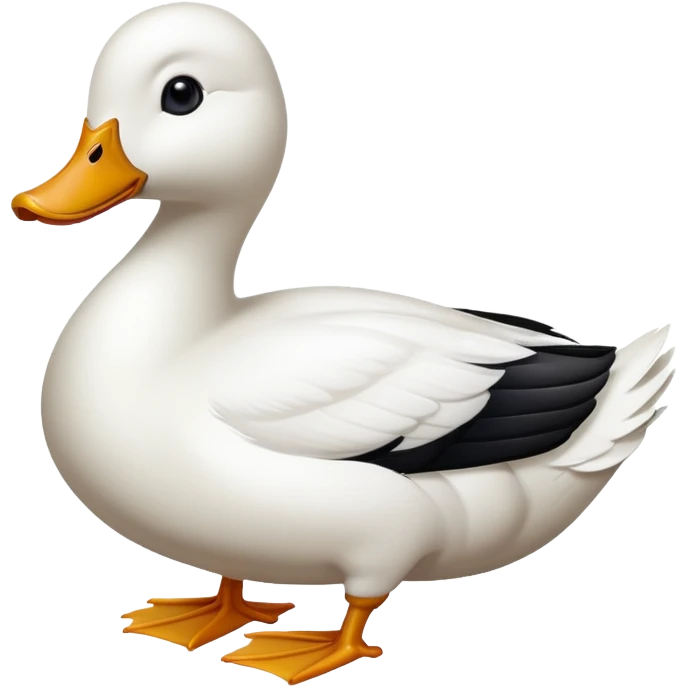 Canard blanc avec un bec noire emoji