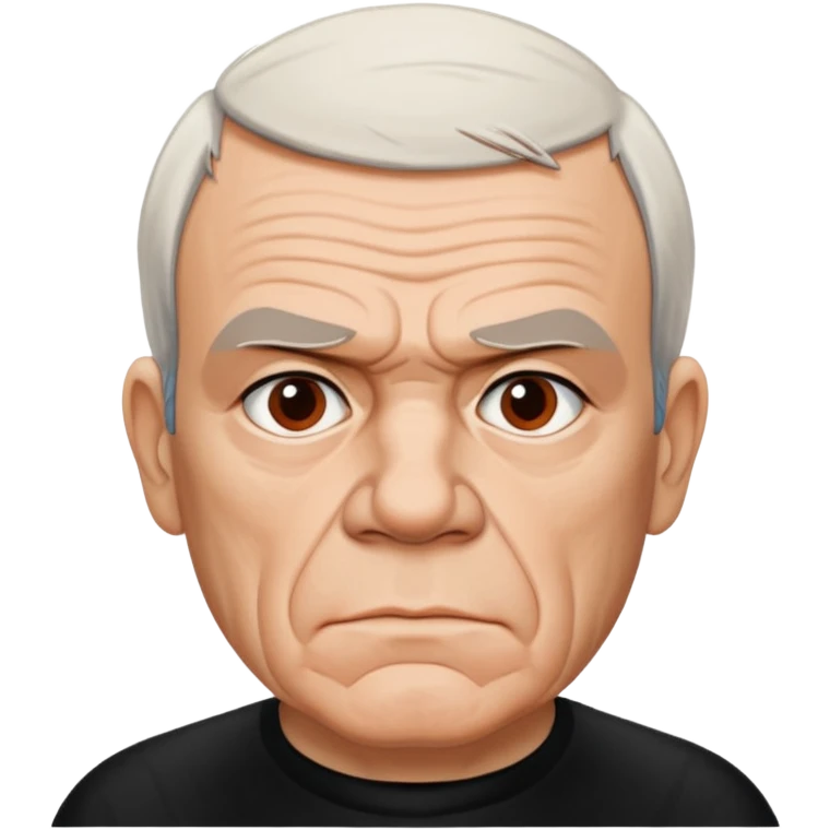 Milan Kundera with his serious, sharp, philosophical and literary personality suggested by his creases on his face, but not looking fragile nor aggressive emoji