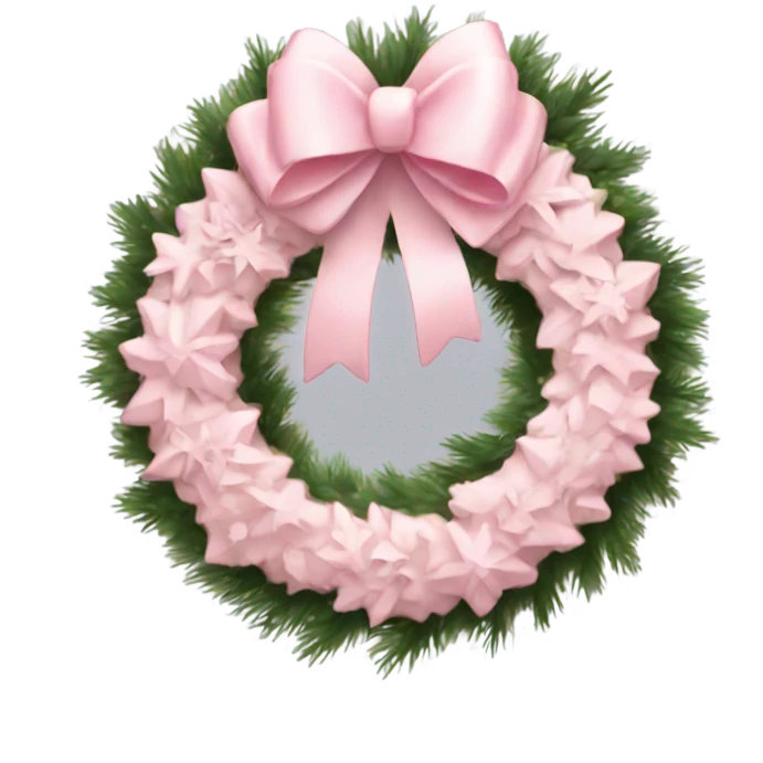 pretty light pink christmas wreath emoji