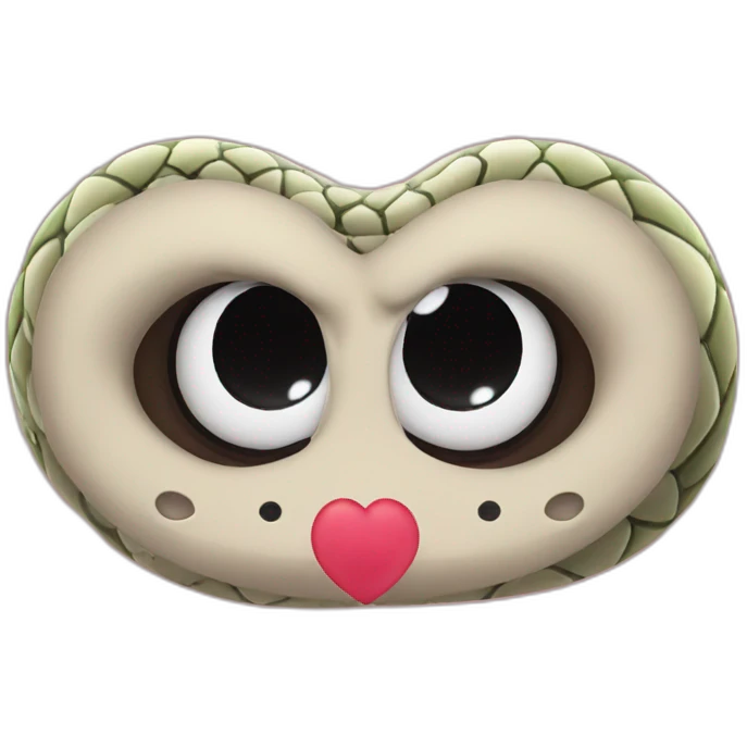  a snake with hearts in he's eyes emoji
