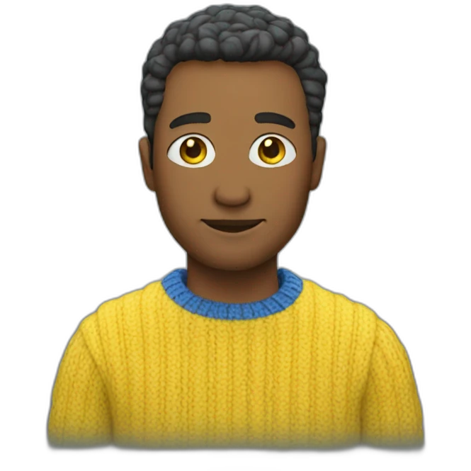 Man in blue and yellow sweater emoji