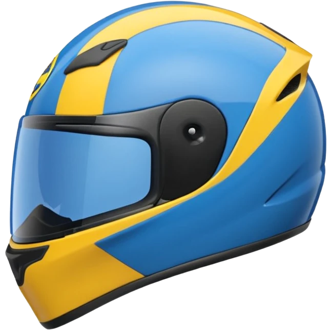 emoji capacete de moto azul (#1440FF) e com detalhes amarelo (#FFA814) emoji