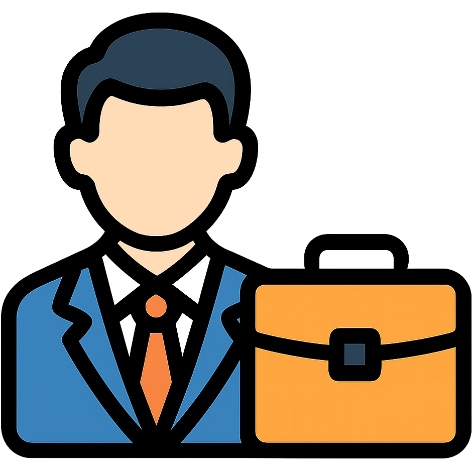 flat toon style corporate icon with simple shapes and bold lines emoji