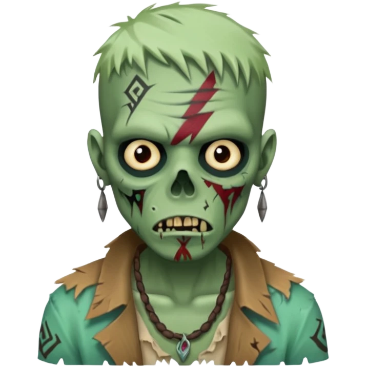 zombie with tribal tattoo emoji
