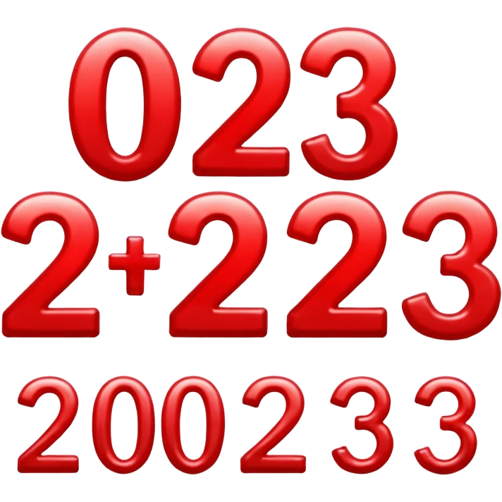 red numbers "2023" emoji