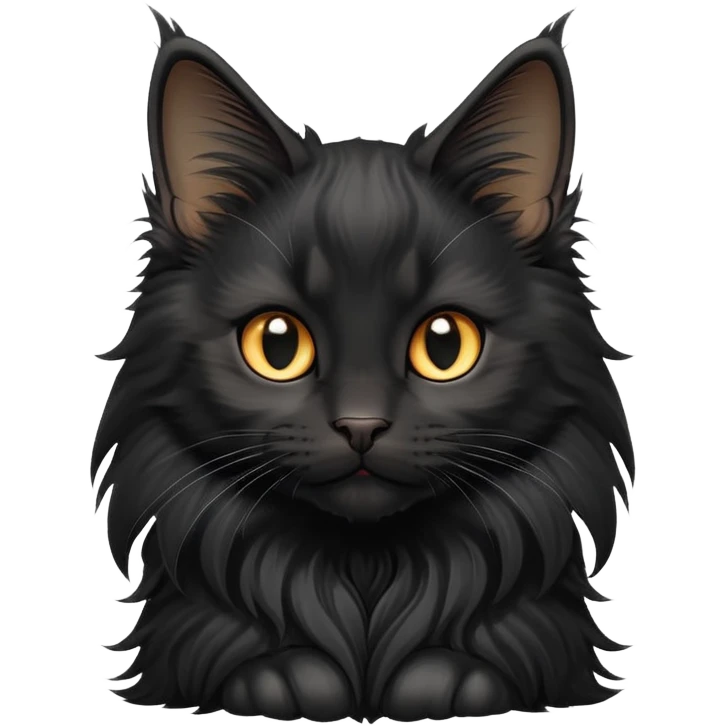 cinematic-black-maine-coon-kitten-portrait-emoji,-head-tilted-playfully-and-inquisitively,-sleek--black-fur,-simplified-yet-adorable-features,-highly-detailed,-glowing-with-a-warm,-friendly-glow  emoji