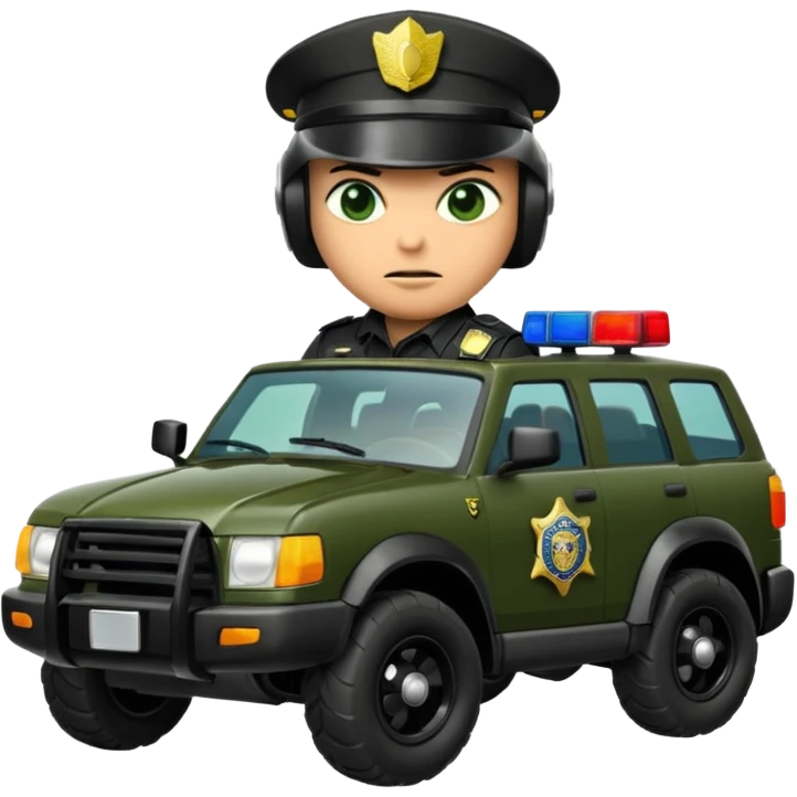 Well armed rugged reptile Imperial Shock Troopers police car off road interceptor from hell emoji